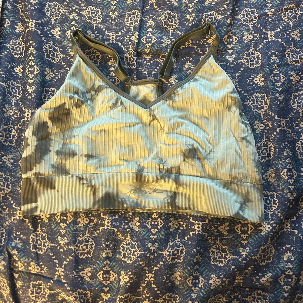 Victoria’s Secret PINK Green Marbled Sports Bra